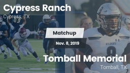 Matchup: Cypress Ranch High vs. Tomball Memorial 2019