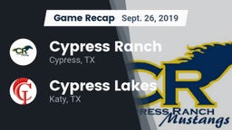 Recap: Cypress Ranch  vs. Cypress Lakes  2019