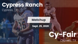 Matchup: Cypress Ranch High vs. Cy-Fair  2020