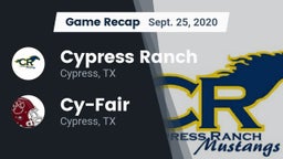 Recap: Cypress Ranch  vs. Cy-Fair  2020