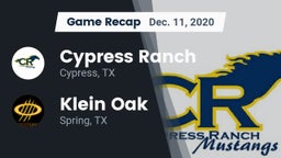 Recap: Cypress Ranch  vs. Klein Oak  2020