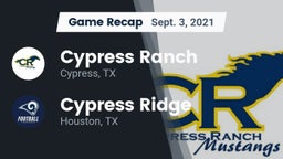 Recap: Cypress Ranch  vs. Cypress Ridge  2021