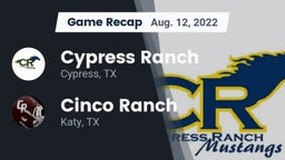 Recap: Cypress Ranch  vs. Cinco Ranch  2022