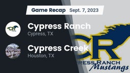 Recap: Cypress Ranch  vs. Cypress Creek  2023