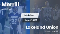 Matchup: Merrill  vs. Lakeland Union  2018