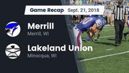 Recap: Merrill  vs. Lakeland Union  2018