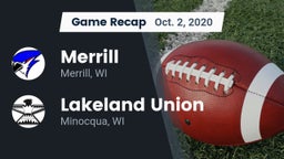 Recap: Merrill  vs. Lakeland Union  2020