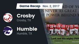 Recap: Crosby  vs. Humble  2017
