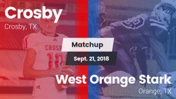 Matchup: Crosby  vs. West Orange Stark  2018