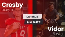 Matchup: Crosby  vs. Vidor  2018