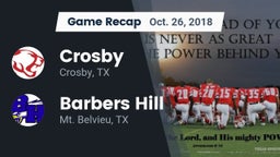 Recap: Crosby  vs. Barbers Hill  2018