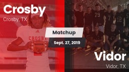 Matchup: Crosby  vs. Vidor  2019