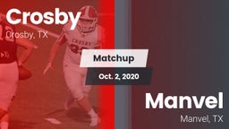 Matchup: Crosby  vs. Manvel  2020