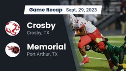 Recap: Crosby  vs. Memorial  2023