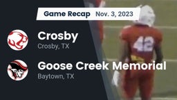 Recap: Crosby  vs. Goose Creek Memorial  2023
