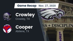 Recap: Crowley  vs. Cooper  2020