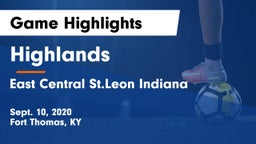 Highlands  vs East Central  St.Leon Indiana Game Highlights - Sept. 10, 2020