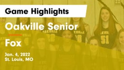 Oakville Senior  vs Fox  Game Highlights - Jan. 4, 2022