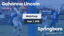 Matchup: Gahanna Lincoln vs. Springboro  2018