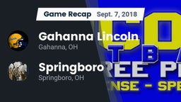 Recap: Gahanna Lincoln  vs. Springboro  2018
