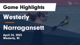 Westerly  vs Narragansett  Game Highlights - April 24, 2023