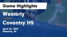 Westerly  vs Coventry HS Game Highlights - April 26, 2022