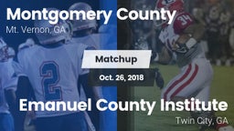 Matchup: Montgomery County vs. Emanuel County Institute  2018