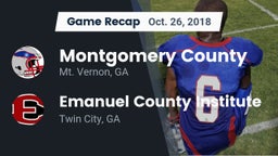 Recap: Montgomery County  vs. Emanuel County Institute  2018