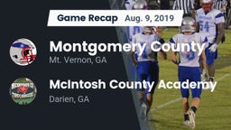 Recap: Montgomery County  vs. McIntosh County Academy  2019