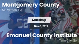 Matchup: Montgomery County vs. Emanuel County Institute  2019