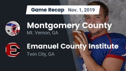 Recap: Montgomery County  vs. Emanuel County Institute  2019