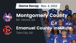 Recap: Montgomery County  vs. Emanuel County Institute  2022