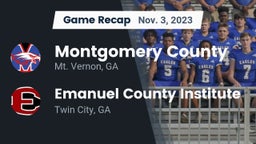 Recap: Montgomery County  vs. Emanuel County Institute  2023