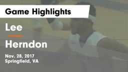Lee  vs Herndon  Game Highlights - Nov. 28, 2017