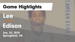 Lee  vs Edison  Game Highlights - Jan. 23, 2018