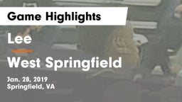 Lee  vs West Springfield  Game Highlights - Jan. 28, 2019