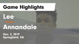 Lee  vs Annandale  Game Highlights - Dec. 3, 2019