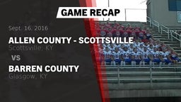 Recap: Allen County - Scottsville  vs. Barren County  2016
