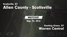 Matchup: Allen County High vs. Warren Central  2016