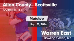 Matchup: Allen County High vs. Warren East  2016