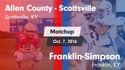 Matchup: Allen County High vs. Franklin-Simpson  2016