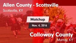 Matchup: Allen County High vs. Calloway County  2016