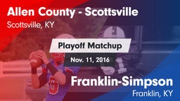Matchup: Allen County High vs. Franklin-Simpson  2016
