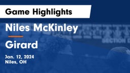 Niles McKinley  vs Girard  Game Highlights - Jan. 12, 2024
