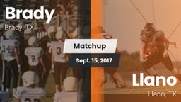 Matchup: Brady  vs. Llano  2017