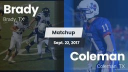 Matchup: Brady  vs. Coleman  2017