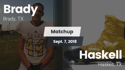 Matchup: Brady  vs. Haskell  2018
