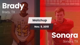 Matchup: Brady  vs. Sonora  2018