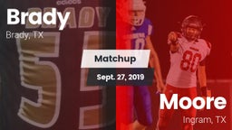 Matchup: Brady  vs. Moore  2019