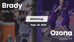 Matchup: Brady  vs. Ozona  2020